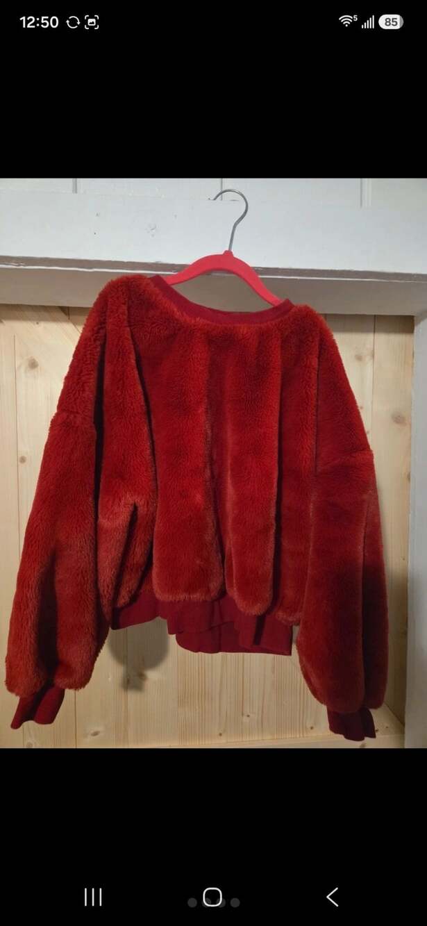 Wonder Nation Faux Fur Sweatshirt Size L (10-12) Plus Red
